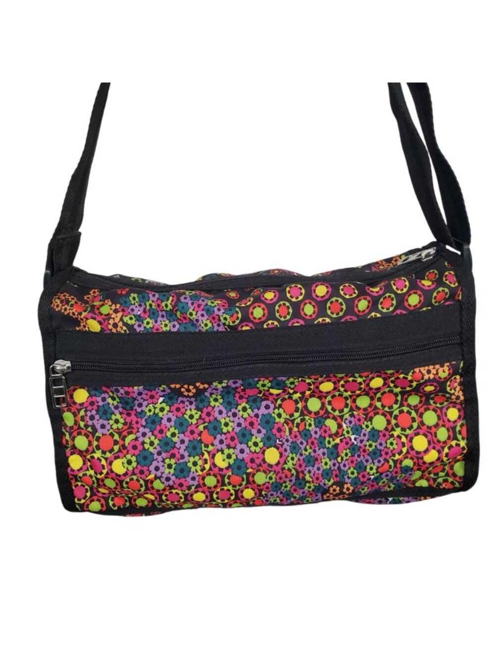 Multicolor Floral Nylon Crossbody Shoulder Bag Adjustable Strap Lightweight Boho - Picture 4 of 12